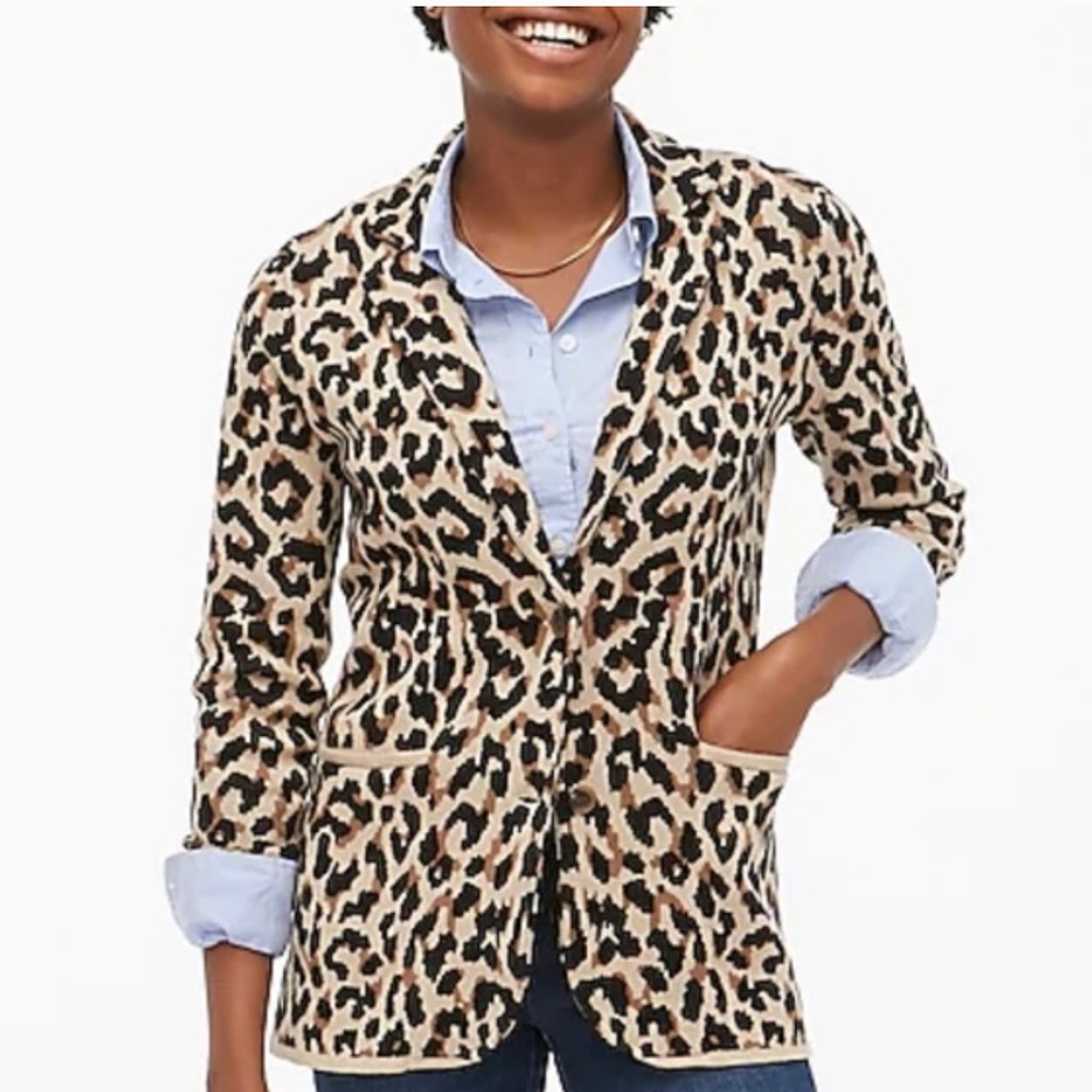 J.Crew Leopard Sweater Blazer